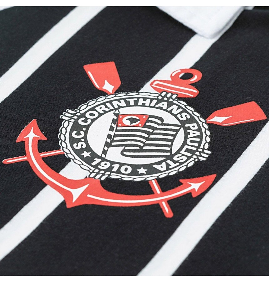 Camisa Polo Retrô Corinthians Réplica 1990 Masculina