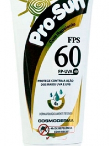 PROTETOR SOLAR PRO SUN FATOR 60 FPS COM REPELENTE UVA/UVB COSMODERMA (120GR)