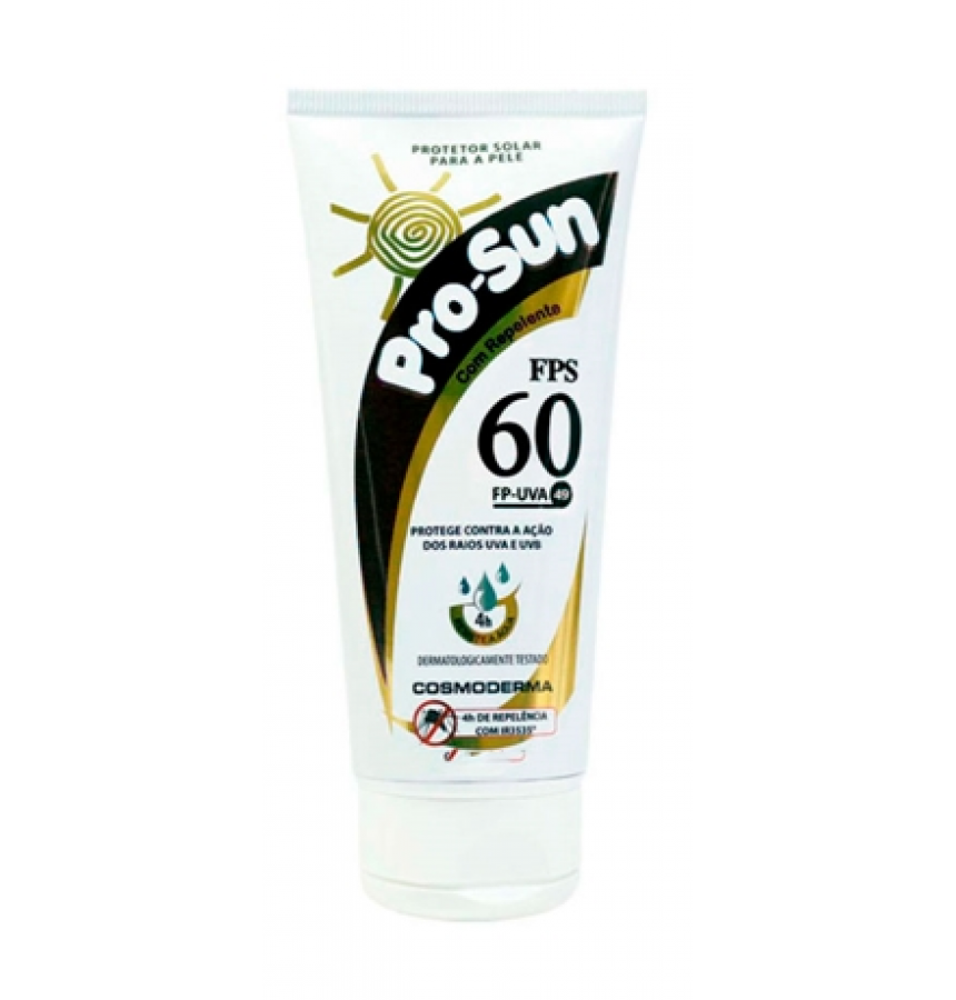 PROTETOR SOLAR PRO SUN FATOR 60 FPS COM REPELENTE UVA/UVB COSMODERMA (120GR)